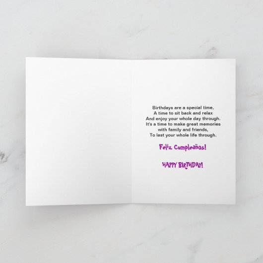 GELUKKIGE VERJAARDAG - Feliz Cumpleaños - Kaart (Binnen)