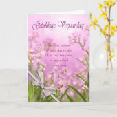 Gelukkige Verjaardag, Flemish - Dutch Birthday Car Kaart (Gele Bloem)