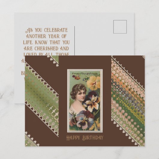 Gelukkige Verjaardag Floral Beauties 43 Briefkaart (Voorkant / Achterkant)