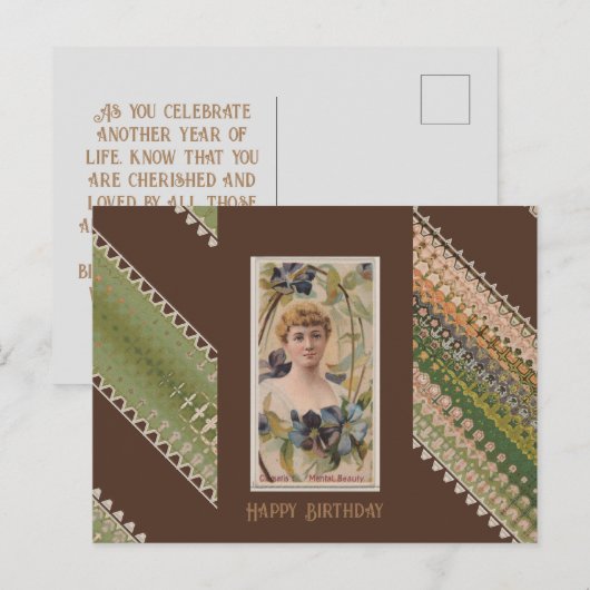 Gelukkige Verjaardag Floral Beauties 44 Briefkaart (Voorkant / Achterkant)