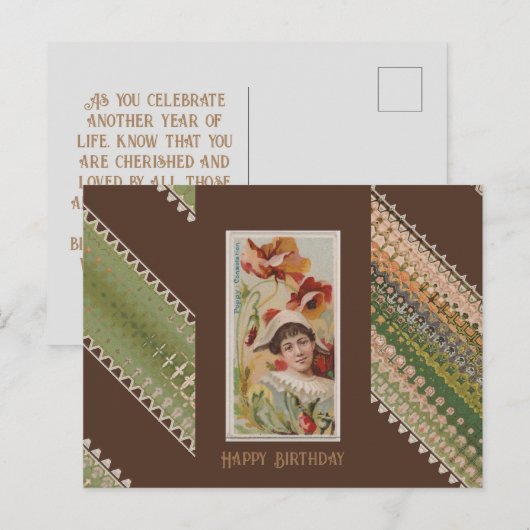 Gelukkige Verjaardag Floral Beauties 48 Briefkaart (Voorkant / Achterkant)