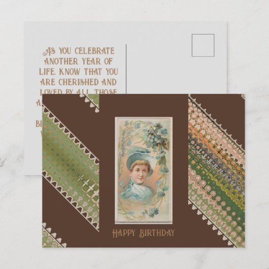 Gelukkige Verjaardag Floral Beauties 49 Briefkaart (Voorkant / Achterkant)