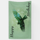 Gelukkige verjaardag Flying Black Crow Bomen Groen Spandoek (Verticaal)