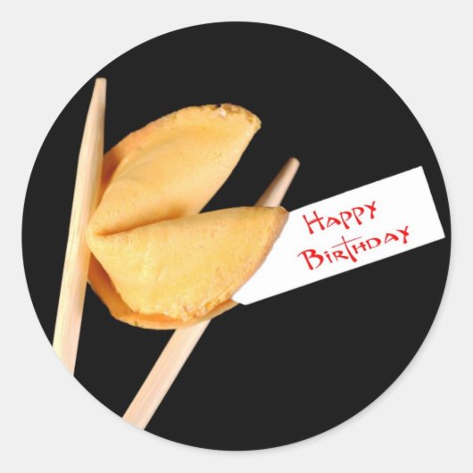Gelukkige verjaardag Fortune Cookie Ronde Sticker (Voorkant)