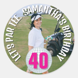 Gelukkige Verjaardag foto dame Ronde Sticker