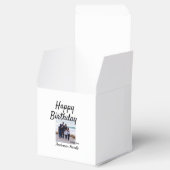 Gelukkige verjaardag foto familienaam elegante kla bedankdoosjes (Geopend)