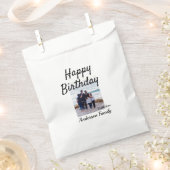 Gelukkige verjaardag foto familienaam elegante kla bedankzakje (Geknipt)