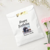 Gelukkige verjaardag foto familienaam elegante kla bedankzakje (Gezegeld)