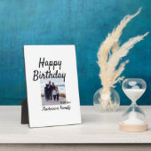 Gelukkige verjaardag foto familienaam elegante kla fotoplaat (Zijkant)