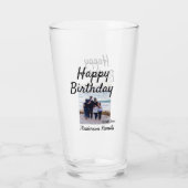 Gelukkige verjaardag foto familienaam elegante kla glas (Achterkant)