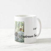 Gelukkige verjaardag foto familienaam elegante kla koffiemok (Voorkant rechts)