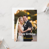 Gelukkige Verjaardag Foto vrouw man Kaart (Voorkant / Achterkant in situ)