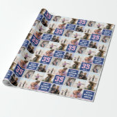 Gelukkige Verjaardag Fotocollage Elke Leeftijd Mar Cadeaupapier (Uitgerold)