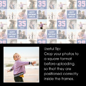 Gelukkige Verjaardag Fotocollage Elke Leeftijd Mar Cadeaupapier