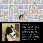 Gelukkige Verjaardag Fotocollage Elke Leeftijd Nav Cadeaupapier