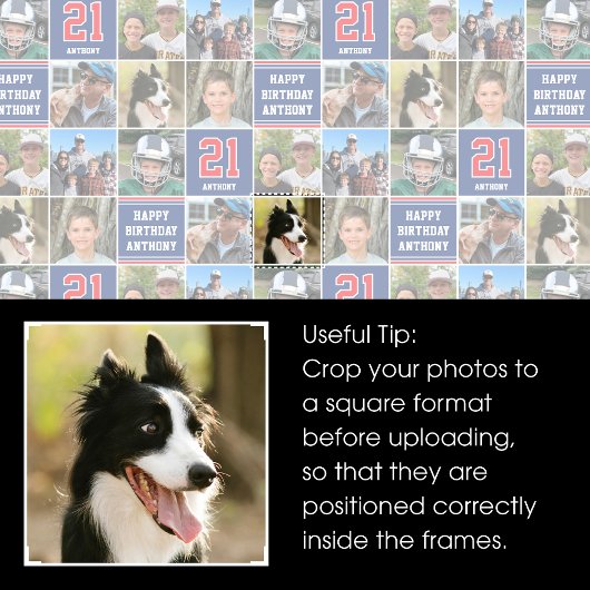 Gelukkige Verjaardag Fotocollage Elke Leeftijd Roo Cadeaupapier