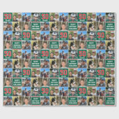 Gelukkige Verjaardag Fotocollage Elke Leeftijd Roo Cadeaupapier (Vlak)