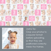 Gelukkige Verjaardag Fotocollage Elke Leeftijd Roz Cadeaupapier