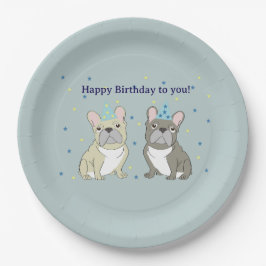 Gelukkige verjaardag Franse buldog Papieren Bordje