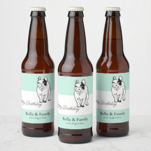 Gelukkige verjaardag Franse Bulldog Bier Etiket