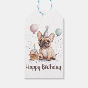 Gelukkige verjaardag Franse Bulldog Cadeaulabel