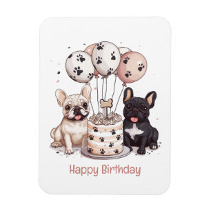 Gelukkige verjaardag Franse Bulldog Party Hats Magneet
