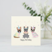 Gelukkige Verjaardag Franse Bulldogs (Staand voorkant)