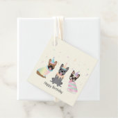 Gelukkige Verjaardag Franse Bulldogs Bedankjes Labels (In situ)