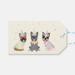 Gelukkige Verjaardag Franse Bulldogs Cadeaulabel