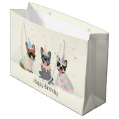 Gelukkige Verjaardag Franse Bulldogs Groot Cadeauzakje (Voorkant Gekanteld)