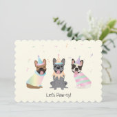 Gelukkige Verjaardag Franse Bulldogs Kaart (Staand voorkant)