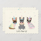 Gelukkige Verjaardag Franse Bulldogs Kaart (Voorkant / Achterkant)