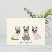 Gelukkige Verjaardag Franse Bulldogs Kaart (Staand voorkant)