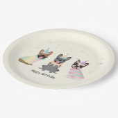 Gelukkige Verjaardag Franse Bulldogs Papieren Bordje (Gekanteld)