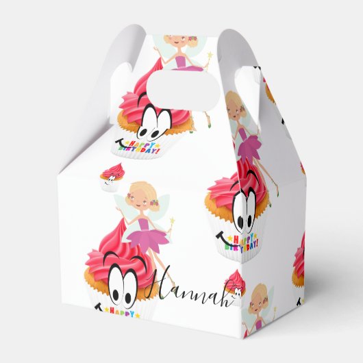 Gelukkige Verjaardag Gable Favor Box Fairy Cupcake Bedankdoosjes (Achterkant)