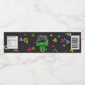 Gelukkige Verjaardag Gamer Spelletjes op Joystick Waterfles Etiket (Enkel label)