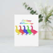 Gelukkige Verjaardag Ganzen Briefkaart (Staand voorkant)