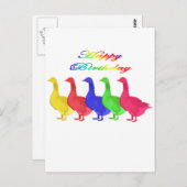 Gelukkige Verjaardag Ganzen Briefkaart (Voorkant / Achterkant)