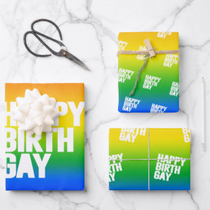 Gelukkige Verjaardag Gay Inpakpapier Vel