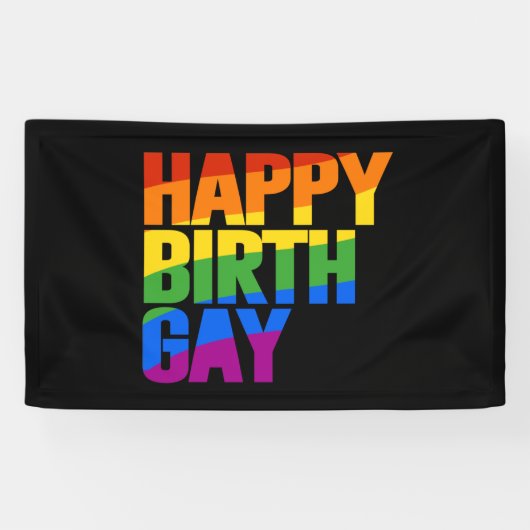 Gelukkige verjaardag gay spandoek (Horizontaal)