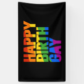 Gelukkige verjaardag gay spandoek (Verticaal)