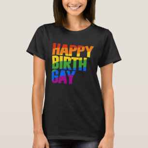Gelukkige verjaardag gay t-shirt