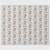 Gelukkige Verjaardag Geanimeerde Hond Cadeaupapier (Vlak)