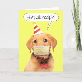 Gelukkige Verjaardag Gedempt Praten Puppy In Gezic Feestdagen Kaart