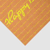 Gelukkige verjaardag! Geel Casual script herhalen Tissuepapier (Detail)