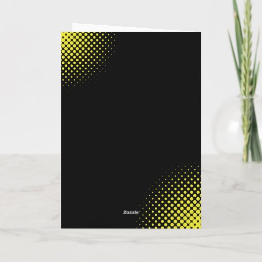 Gelukkige Verjaardag geel comic cartoon foto Notitiekaartje (Achterkant)