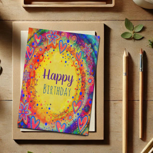 Gelukkige Verjaardag Geel Vrolijke Leuke Inspirati Kaart