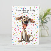 Gelukkige Verjaardag 🐶gek 🤪 whippet Feestdagenkaart (Staand voorkant)