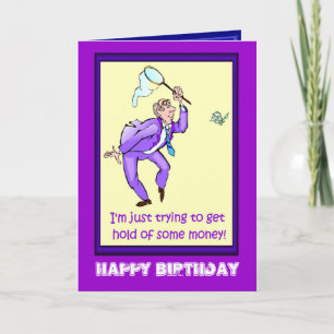 Gelukkige verjaardag, geldvanger kaart