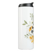 Gelukkige verjaardag gele bloem thermosbeker (Gedraaid links)